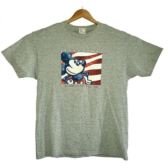 Disney Other - Disney Mens Gray Large T Shirt L Graphic Mickey